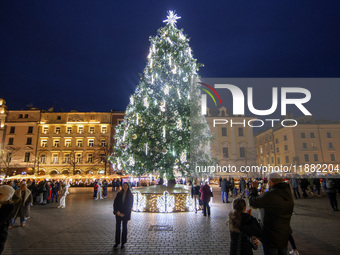 The Christmas tree, which has been recognized by Time Out magazine as the most beautiful in the world., is seen at the Main Square in Krakow...