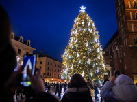 The Christmas tree, which has been recognized by Time Out magazine as the most beautiful in the world., is seen at the Main Square in Krakow...