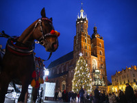 The Christmas tree, which has been recognized by Time Out magazine as the most beautiful in the world., is seen at the Main Square in Krakow...