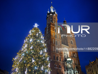 The Christmas tree, which has been recognized by Time Out magazine as the most beautiful in the world., is seen at the Main Square in Krakow...