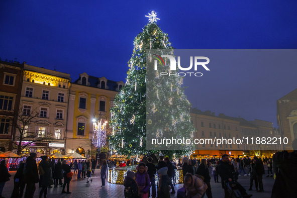 The Christmas tree, which has been recognized by Time Out magazine as the most beautiful in the world., is seen at the Main Square in Krakow...