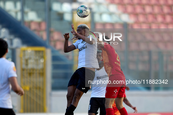 Pedro Henrique Nunes Silva of Hibernians heads the ball during the Malta 360 Sports Premier League soccer match between Birkirkara and Hiber...