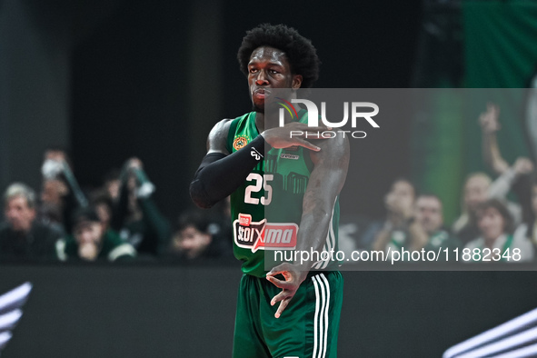 Kendrick Nunn of Panathinaikos AKTOR Athens plays during the Euroleague, Round 17 match between Panathinaikos AKTOR Athens and Baskonia Vito...