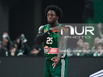 Kendrick Nunn of Panathinaikos AKTOR Athens plays during the Euroleague, Round 17 match between Panathinaikos AKTOR Athens and Baskonia Vito...