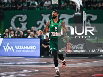 Lorenzo Brown of Panathinaikos AKTOR Athens plays during the Euroleague, Round 17 match between Panathinaikos AKTOR Athens and Baskonia Vito...