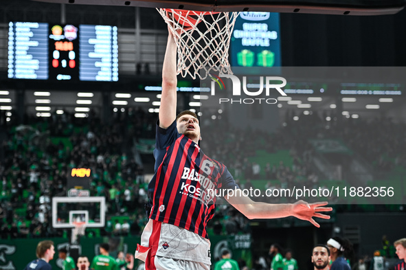 Pavel Savkov of Baskonia Vitoria-Gasteiz plays during the Euroleague, Round 17 match between Panathinaikos AKTOR Athens and Baskonia Vitoria...