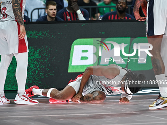 Chima Moneke of Baskonia Vitoria-Gasteiz plays during the Euroleague, Round 17 match between Panathinaikos AKTOR Athens and Baskonia Vitoria...