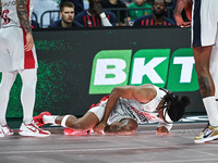 Chima Moneke of Baskonia Vitoria-Gasteiz plays during the Euroleague, Round 17 match between Panathinaikos AKTOR Athens and Baskonia Vitoria...