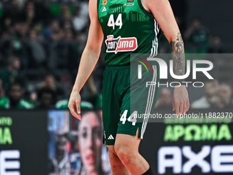 Konstantinos Mitoglou of Panathinaikos AKTOR Athens plays during the Euroleague, Round 17 match between Panathinaikos AKTOR Athens and Basko...