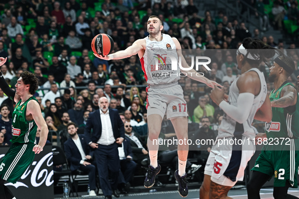 Nikolaos Rogkavopoulos of Baskonia Vitoria-Gasteiz plays during the Euroleague, Round 17 match between Panathinaikos AKTOR Athens and Baskon...