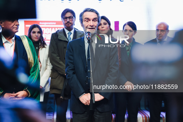 Attilio Fontana attends the inauguration of the craft fair Artigiano in Fiera 2024 at Rho Fiera Milano in Milan, Italy, on November 30, 2024...