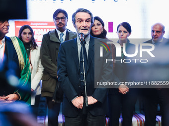 Attilio Fontana attends the inauguration of the craft fair Artigiano in Fiera 2024 at Rho Fiera Milano in Milan, Italy, on November 30, 2024...