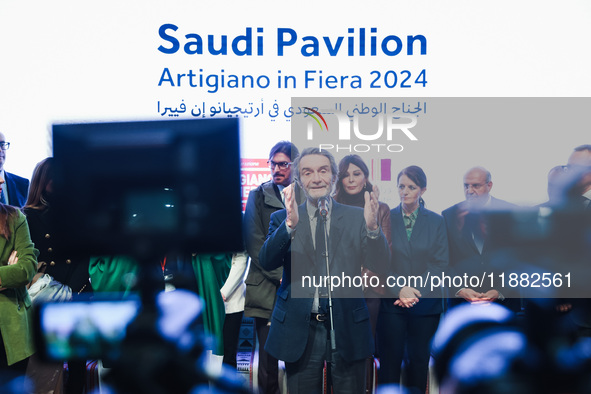 Attilio Fontana attends the inauguration of the craft fair Artigiano in Fiera 2024 at Rho Fiera Milano in Milan, Italy, on November 30, 2024...