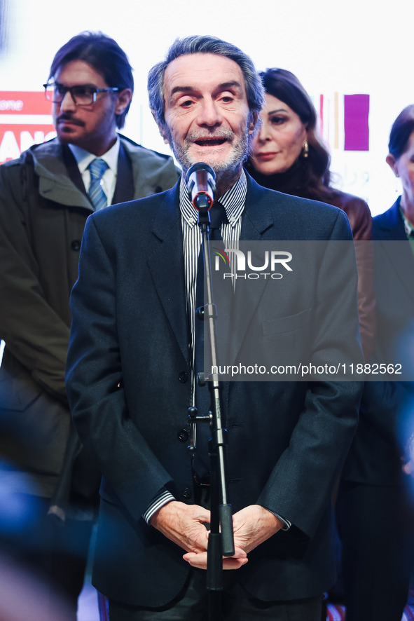 Attilio Fontana attends the inauguration of the craft fair Artigiano in Fiera 2024 at Rho Fiera Milano in Milan, Italy, on November 30, 2024...