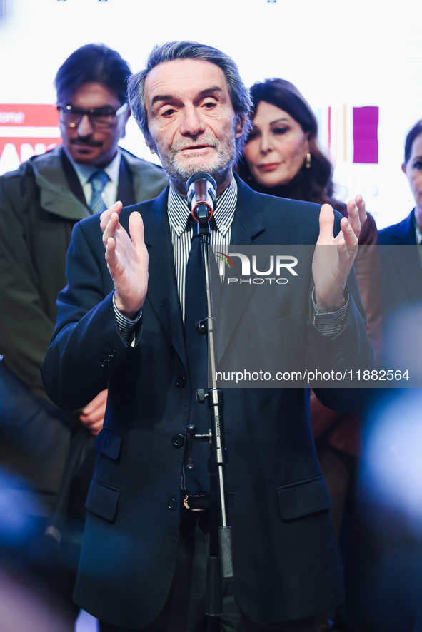 Attilio Fontana attends the inauguration of the craft fair Artigiano in Fiera 2024 at Rho Fiera Milano in Milan, Italy, on November 30, 2024...