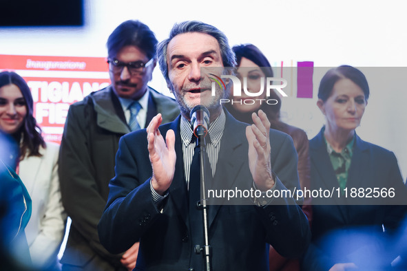 Attilio Fontana attends the inauguration of the craft fair Artigiano in Fiera 2024 at Rho Fiera Milano in Milan, Italy, on November 30, 2024...