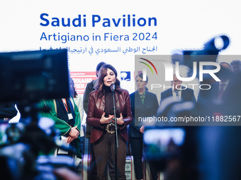 Daniela Santanche attends the inauguration of the craft fair Artigiano in Fiera 2024 at Rho Fiera Milano in Milan, Italy, on November 30, 20...