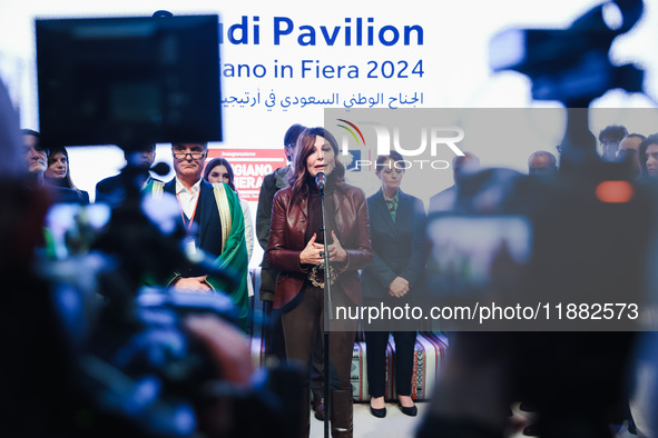 Daniela Santanche attends the inauguration of the craft fair Artigiano in Fiera 2024 at Rho Fiera Milano in Milan, Italy, on November 30, 20...