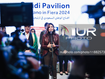 Daniela Santanche attends the inauguration of the craft fair Artigiano in Fiera 2024 at Rho Fiera Milano in Milan, Italy, on November 30, 20...