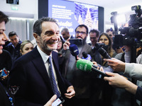 Attilio Fontana attends the ceremony for the traditional exchange of Christmas greetings with the press at Palazzo Lombardia in Milan, Italy...