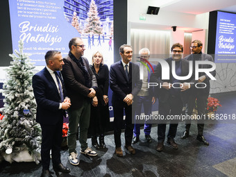 Attilio Fontana attends the ceremony for the traditional exchange of Christmas greetings with the press at Palazzo Lombardia in Milan, Italy...