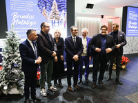 Attilio Fontana attends the ceremony for the traditional exchange of Christmas greetings with the press at Palazzo Lombardia in Milan, Italy...