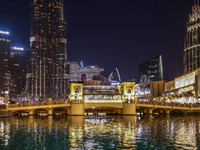 Burj Khalifa Lake in Dubai, United Arab Emirates on November 29, 2023.  (