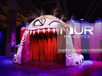 A view of an installation during the opening of the immersive exhibition Tim Burton's Labyrinth at the Fabbrica del Vapore in Milan, Italy,...