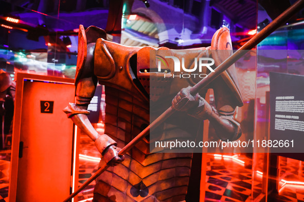 A view of an Alice in Wonderland installation during the opening of the immersive exhibition Tim Burton's Labyrinth at the Fabbrica del Vapo...