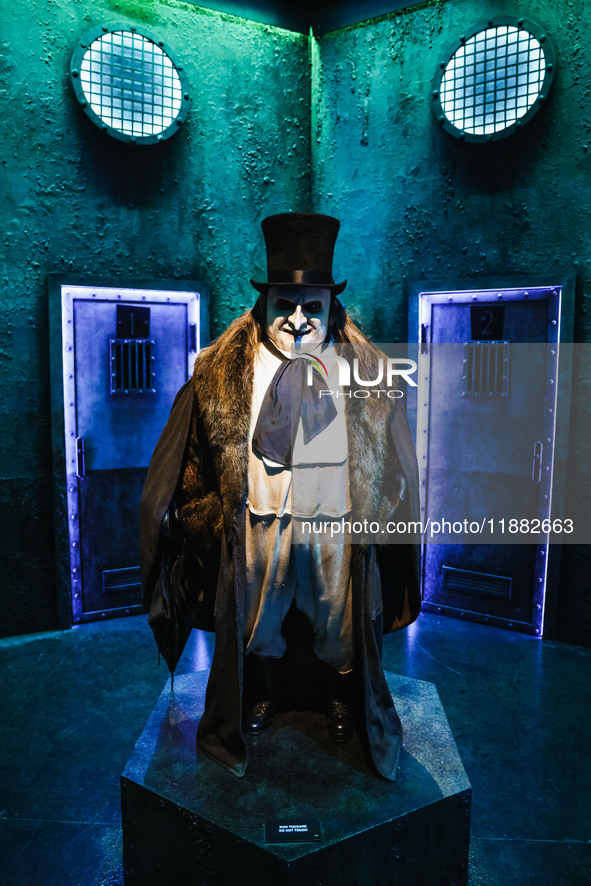 A view of a Batman installation during the opening of the immersive exhibition Tim Burton's Labyrinth at the Fabbrica del Vapore in Milan, I...