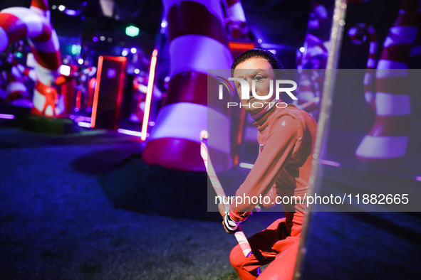 A view of a Charlie and the Chocolate Factory installation during the opening of the immersive exhibition Tim Burton's Labyrinth at the Fabb...