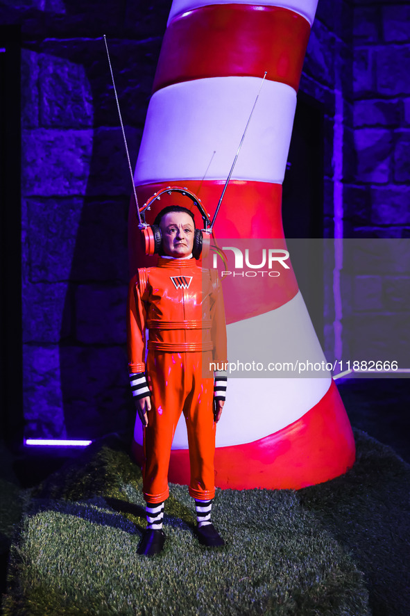 A view of a Charlie and the Chocolate Factory installation during the opening of the immersive exhibition Tim Burton's Labyrinth at the Fabb...