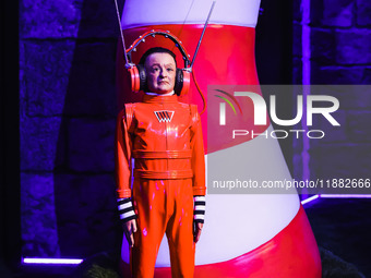 A view of a Charlie and the Chocolate Factory installation during the opening of the immersive exhibition Tim Burton's Labyrinth at the Fabb...