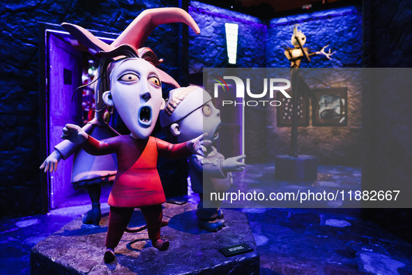 A view of a Charlie and the Chocolate Factory installation during the opening of the immersive exhibition Tim Burton's Labyrinth at the Fabb...