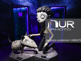 A view of a Frankenweenie installation during the opening of the immersive exhibition Tim Burton's Labyrinth at the Fabbrica del Vapore in M...