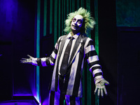 A view of a Beetlejuice installation during the opening of the immersive exhibition Tim Burton's Labyrinth at the Fabbrica del Vapore in Mil...