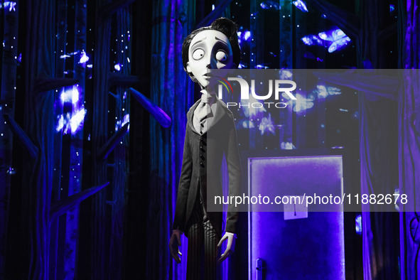 A view of a Corpse Bride installation during the opening of the immersive exhibition Tim Burton's Labyrinth at the Fabbrica del Vapore in Mi...