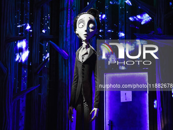 A view of a Corpse Bride installation during the opening of the immersive exhibition Tim Burton's Labyrinth at the Fabbrica del Vapore in Mi...