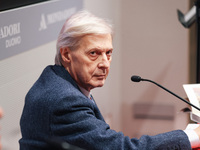 Vittorio Sgarbi presents the book ''Nativita. Madre e figlio nell'arte'' at Mondadori Duomo in Milan, Italy, on December 9, 2024. (