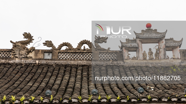 View of Qiantong Ancient Town, the largest settlement of the Tong surname in Jiangnan, Ningbo, Zhejiang province, China, on April 14, 2020....