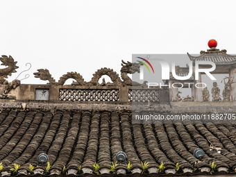 View of Qiantong Ancient Town, the largest settlement of the Tong surname in Jiangnan, Ningbo, Zhejiang province, China, on April 14, 2020....