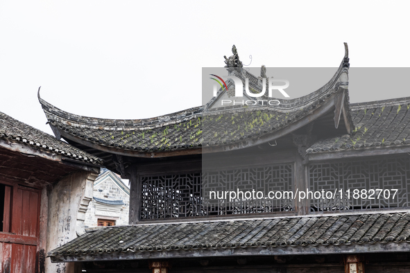 View of Qiantong Ancient Town, the largest settlement of the Tong surname in Jiangnan, Ningbo, Zhejiang province, China, on April 14, 2020....