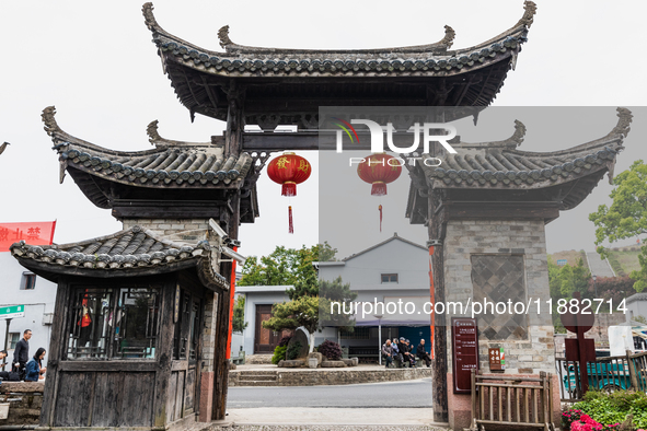 View of Qiantong Ancient Town, the largest settlement of the Tong surname in Jiangnan, Ningbo, Zhejiang province, China, on April 14, 2020....