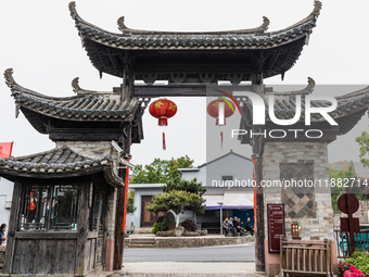 View of Qiantong Ancient Town, the largest settlement of the Tong surname in Jiangnan, Ningbo, Zhejiang province, China, on April 14, 2020....