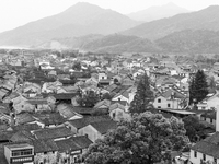 View of Qiantong Ancient Town, the largest settlement of the Tong surname in Jiangnan, Ningbo, Zhejiang province, China, on April 14, 2020....