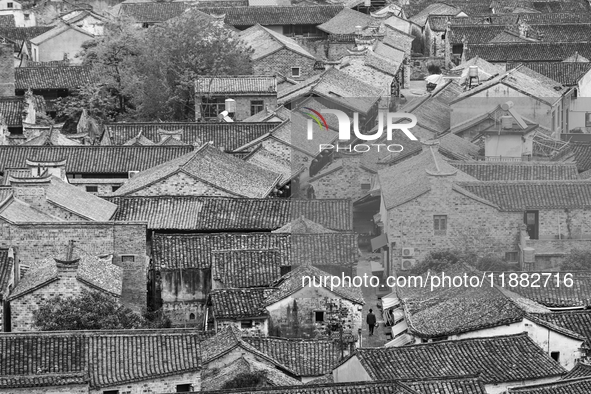 View of Qiantong Ancient Town, the largest settlement of the Tong surname in Jiangnan, Ningbo, Zhejiang province, China, on April 14, 2020....