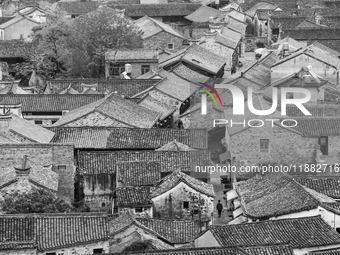 View of Qiantong Ancient Town, the largest settlement of the Tong surname in Jiangnan, Ningbo, Zhejiang province, China, on April 14, 2020....