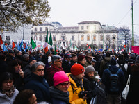 A moment of the procession for the commemoration of the victims of the massacre of Piazza Fontana in Milan, Italy, on December 12, 2024 (