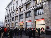 A moment of the procession for the commemoration of the victims of the massacre of Piazza Fontana in Milan, Italy, on December 12, 2024 (