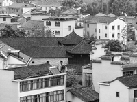 View of Qiantong Ancient Town, the largest settlement of the Tong surname in Jiangnan, Ningbo, Zhejiang province, China, on April 14, 2020....